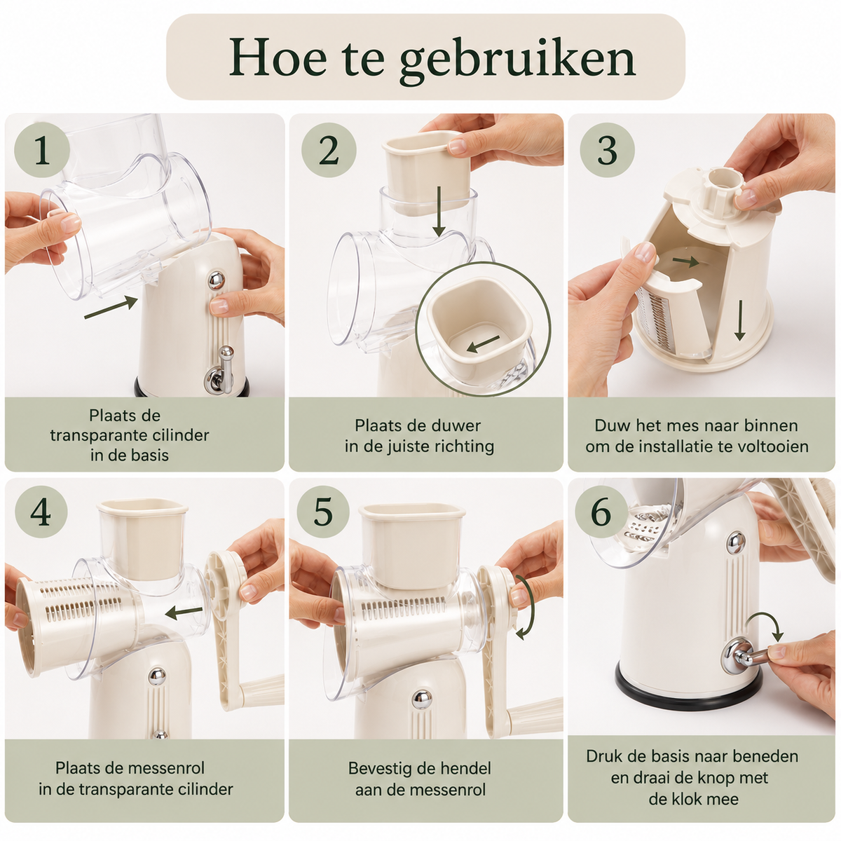 DraaiRasp™ – Moeiteloos Snijden en Raspen
